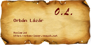 Orbán Lázár névjegykártya