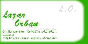 lazar orban business card